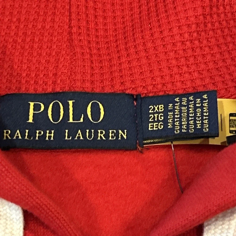 Polo Ralph Lauren Fleece Full-Zip Hoodie Mens 2XB Red Zip Up Comfortable Pony